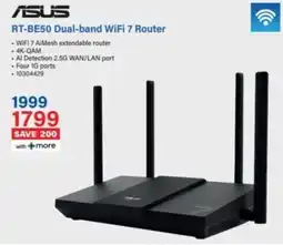 Incredible Connection ASUS RT-BE50 Dual-band WiFi 7 Router offer