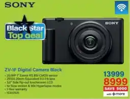 Incredible Connection SONY ZV-1F Digital Camera Black offer