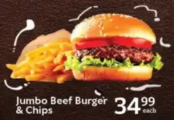 Oxford Freshmarket Jumbo Beef Burger & Chips offer