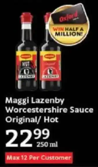 Oxford Freshmarket Maggi Lazenby Worcestershire Sauce Original/ Hot offer