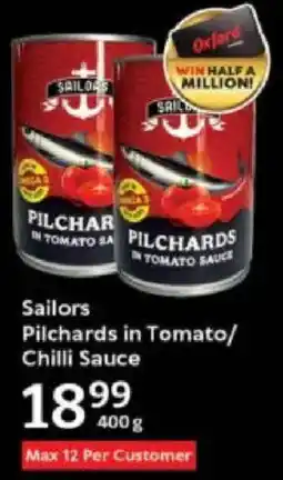 Oxford Freshmarket Sailors Pilchards in Tomato/ Chilli Sauce offer