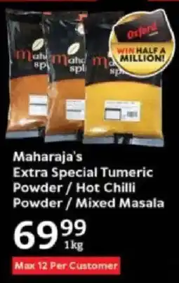 Oxford Freshmarket Maharaja's Extra Special Tumeric Powder/ Hot Chilli Powder/ Mixed Masala offer