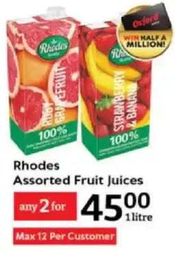 Oxford Freshmarket Rhodes Assorted Fruit Juices offer
