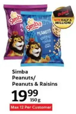 Oxford Freshmarket Simba Peanuts/ Peanuts & Raisins offer