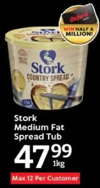 Oxford Freshmarket Stork Medium Fat Spread Tub offer