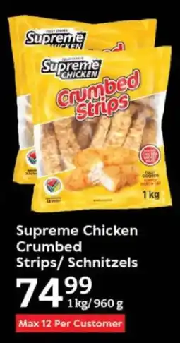 Oxford Freshmarket Supreme Chicken Crumbed Strips/ Schnitzels offer