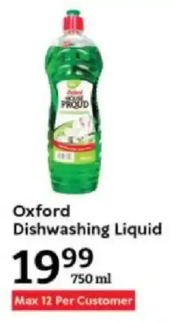 Oxford Freshmarket Oxford Dishwashing Liquid offer