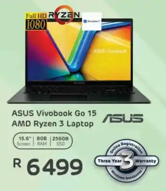 Computer Mania ASUS Vivobook Go 15 AMD Ryzen 3 Laptop offer