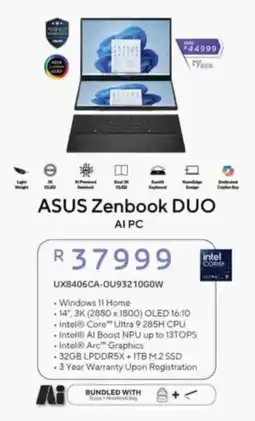 Computer Mania ASUS Zenbook DUO offer