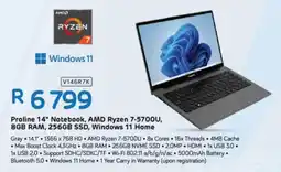 Computer Mania Proline 14" Notebook, AMD Ryzen 7-5700U, 8GB RAM, 256GB SSD, Windows 11 Home offer