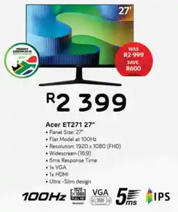 Computer Mania Acer ET271 27" offer