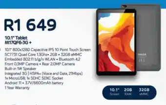 Computer Mania Mecer 10.1" Tablet M17QF6-3G+ offer