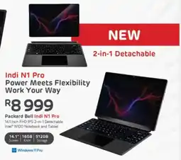 Computer Mania Packard Bell Indi N1 Pro 14.1 Inch FHD IPS 2-in-1 Detachable Intel N100 Notebook and Tablet offer