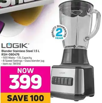Game Logik Blender Stainless Steel 1.5L PSH-080476 offer