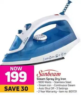 Game Sunbeam Steam Spray Dry Iron 1800 Watts offer