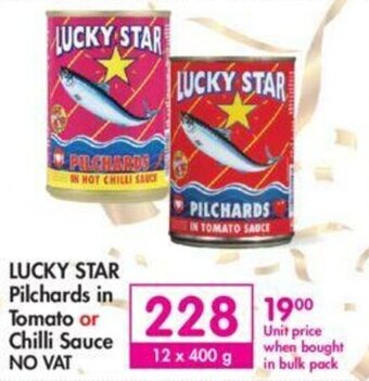 Makro Lucky Star Pilchards in Tomato or Chilli Sauce 12 x 400g offer