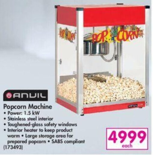 Anvil Popcorn Machine 1.5kW offer at Makro