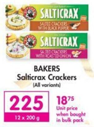 Makro Bakers Salticrax Crackers 12 x 200g offer