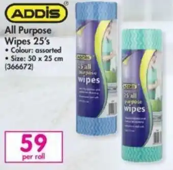 Makro Addis All Purpose Wipes 25's 50 x 25cm offer
