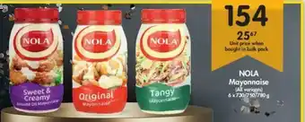 Makro Nola Mayonnaise 6x730/750/780g offer
