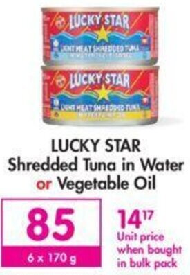 Makro Lucky Star Shredded Tuna in Water or Vegetable Oil 6 x 170g offer