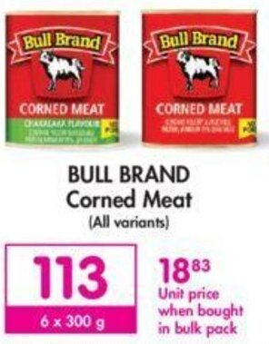 Makro Bull Brand Corned Meat 6 x 300g offer