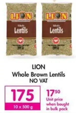 Makro Lion Whole Brown Lentils 10 x 500g offer