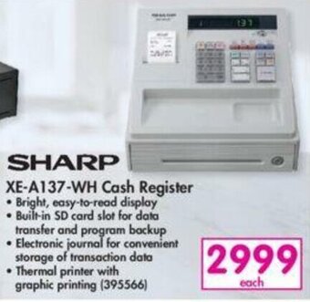 Makro Sharp XE-A137-WH Cash Register offer