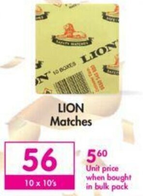 Makro Lion Matches 10 x 10's offer
