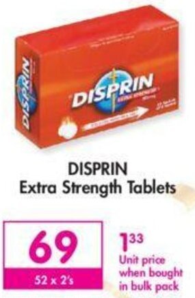 Disprin Extra Strength Tablets 52 x 2's