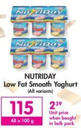 Makro Nutriday Low Fat Smooth Yoghurt 48 x 100g offer