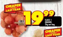 Shoprite CLASS 1 ONIONS 2kg net bag offer