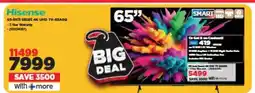 HiFi Corp Hisense 65-inch Smart 4K UHD TV - 65A6G offer