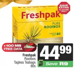 SuperSpar Freshpak Rooibos Tagless Teabags offer