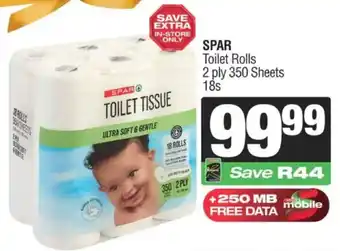 SPAR Toilet Rolls 2 ply 350 Sheets