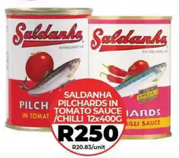1UP Saldanha pilchards in tomato sauce/ chilli offer