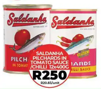 1UP Saldanha pilchards in tomato sauce/ chilli offer