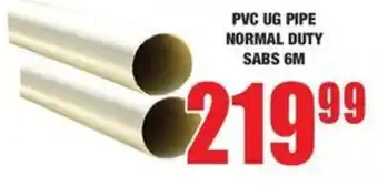 Boxer Build Pvc ug pipe normal duty sabs offer