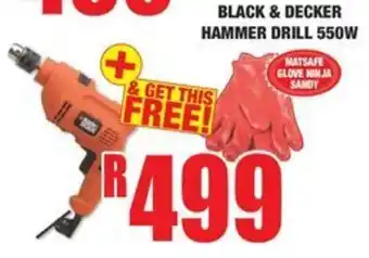 Boxer Build Black & decker hammer drill 550w offer
