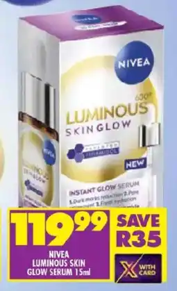 Shoprite Nivea luminous skin glow serum offer