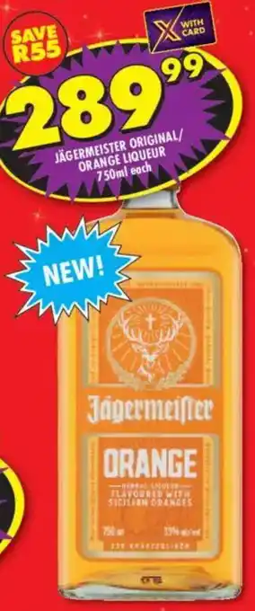 Shoprite Liquor Jägermeister original/ orange liqueur offer