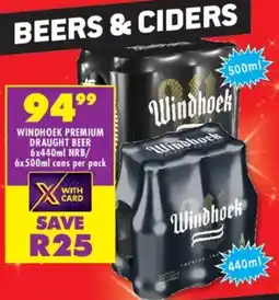 Shoprite Liquor Windhoek premium draught beer nrb/ cans offer