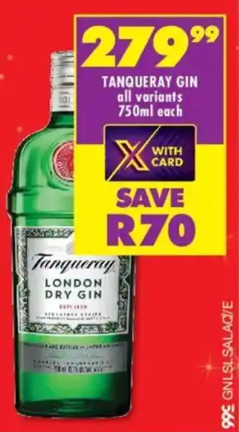 Shoprite Liquor Tanqueray gin offer