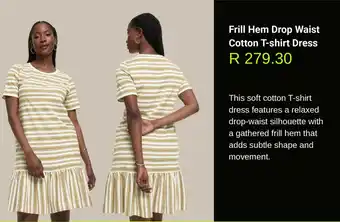Woolworths Frill Hem Drop Waist Cotton T-shirt Dress offer