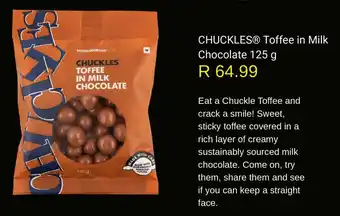 Woolworths Chuckles Toffee in Milk Chocolate offer