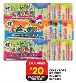Shoprite Crazy pops ice pops offer