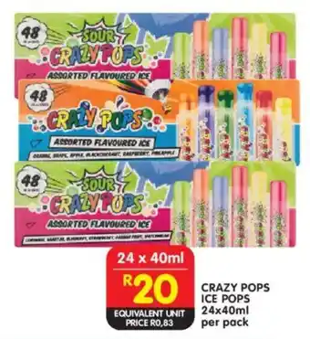 Crazy pops ice pops