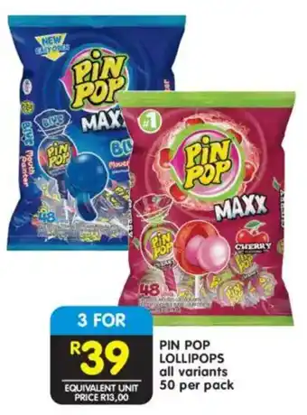 Pin pop lollipops