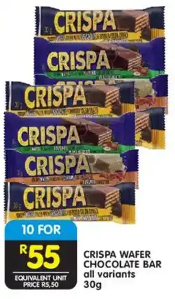 Shoprite Crispa wafer chocolate bar offer