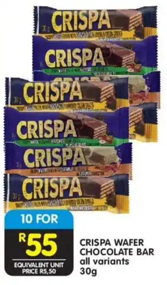 Shoprite Crispa wafer chocolate bar offer